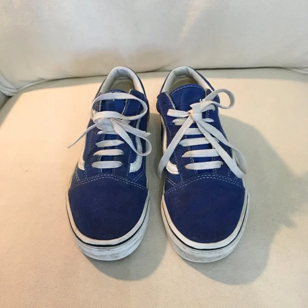 Unisex Vans Old Skool Blue/White Skate Shoes Women's 7.5- Men's 6 - Picture 2 of 7